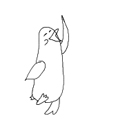 excited penguin drawing by ovvu in Artbitrator