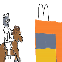 medieval knight at drive-thru drawing by leoibl in Artbitrator