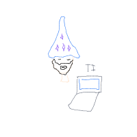 wizard tech support drawing by leoibl in Artbitrator