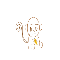 monkey with banana drawing by anhthusociu in Artbitrator