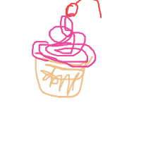 cupcake with cherry drawing by lulupug in Artbitrator