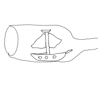 ship in bottle drawing by matty in Artbitrator