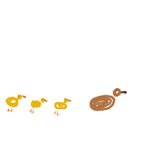duck leading ducklings drawing by matty in Artbitrator