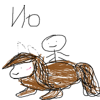 cowboy on tiny horse drawing by nicktheboss in Artbitrator