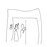 awkward elevator drawing by polkapinkiss in Artbitrator
