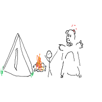camping disaster drawing by polkapinkiss in Artbitrator