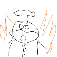 chef on fire drawing by jojo8787koo in Artbitrator