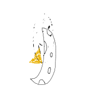 moon eating cheese drawing by srush in Artbitrator