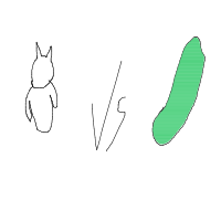 cat vs cucumber drawing by srush in Artbitrator