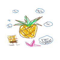spongebob and patrick next to a pineapple house drawing by player-cri1umzdf in Artbitrator