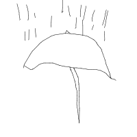 umbrella in rain drawing by storm7 in Artbitrator
