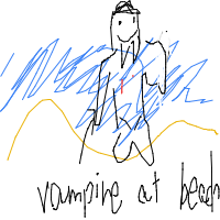 vampire at beach drawing by nicholas in Artbitrator