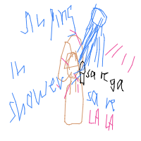 singing in shower drawing by zoe18 in Artbitrator