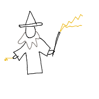 wizard casting spell drawing by guest-psa0yhrxn in Artbitrator