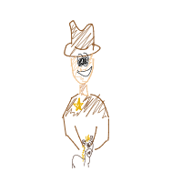 cowboy on tiny horse drawing by cheekypeach3 in Artbitrator