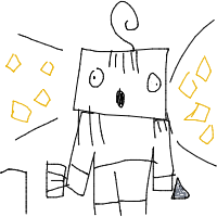 a blocky house with a person and a creeper drawing by player-2veqjzviq in Artbitrator