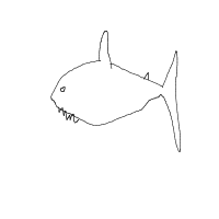 great white shark drawing by srush in Artbitrator