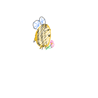 bee carrying flower drawing by ctrks in Artbitrator