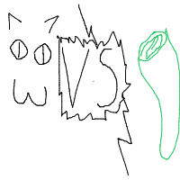 cat vs cucumber drawing by pacmanisover9000 in Artbitrator