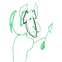 dog in costume drawing by pacmanisover9000 in Artbitrator