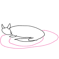 sleeping cat drawing by lejin in Artbitrator